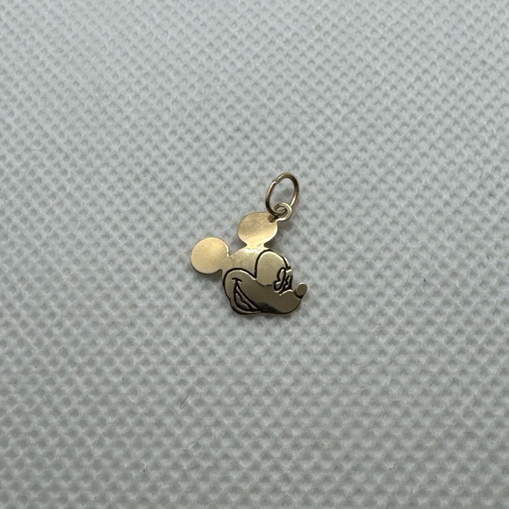 Vintage Disney Mickey Mouse 14K Gold Charm/Pendant Van Dell Etched